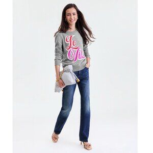 Charter Club Cashmere Sweater Womens Medium Le Vibe Gray Crewneck Preppy Luxury